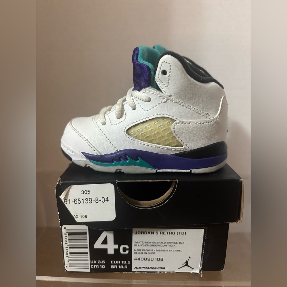 Jordan Retro 4 Emerald Grape Ice, White & Black Size 4c 2012 Release